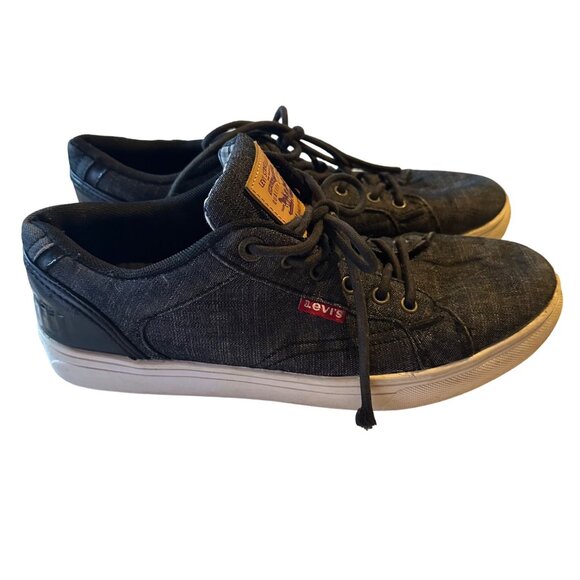 Levi Strauss & Co black and white lace up 501 size 7 sneakers - Picture 6 of 7